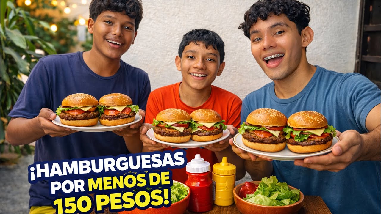 HAMBURGUESAS CASERAS 🍔 por MENOS de $150 😱 | Receta fácil, barata y deliciosa