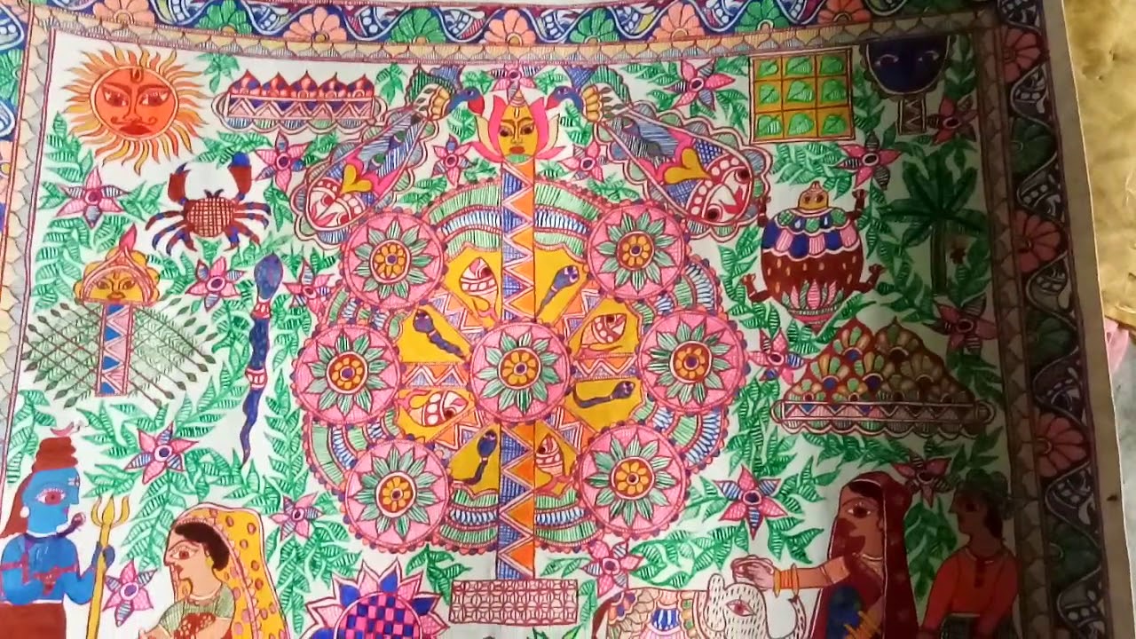 Madhubani painting #kobar desine ||created by khushbu chaudhary || #kohbar