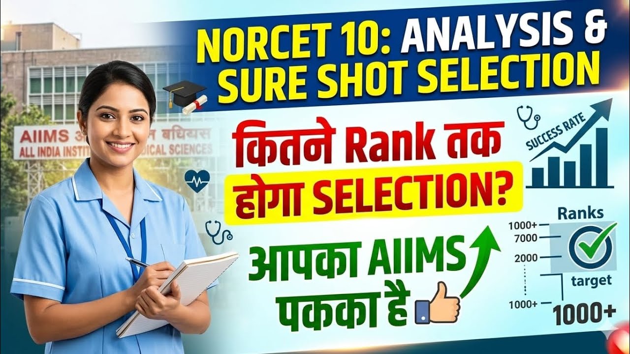 Norcet 10 sure shot selection result analysis/ कितने रैंक पर होगा सिलेक्शन पक्का🎉 #aiims #norcetmcq 