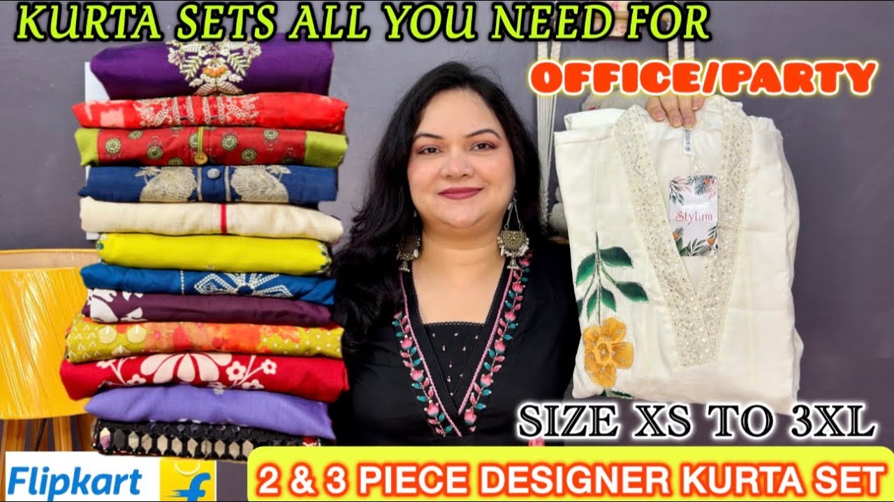 💕2 & 3 piece Kurta sets for office/party💕pretty party wear kurta dupatta set💕Flipkart Kurta set haul