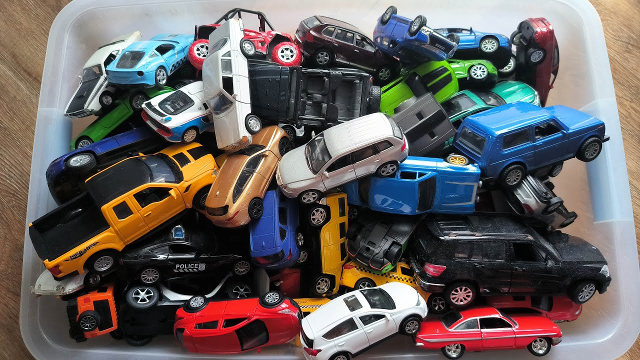 Huge Collection of Model Cars Inside the Box: SUVs, Sedans, Sports Cars, Pickup Trucks and etc