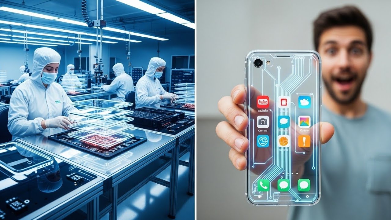 Inside the Transparent Smartphone Factory: How Next-Gen Glass Phones Are Built (Full ASMR Process)