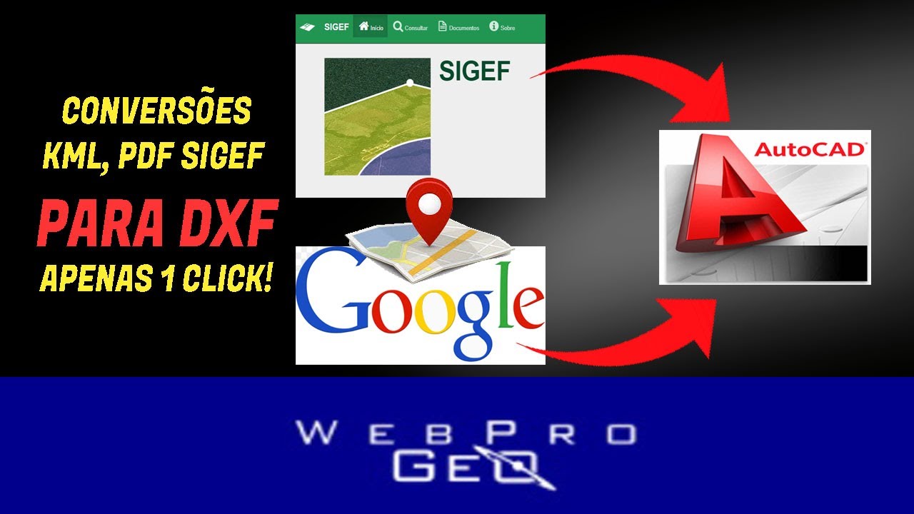 Como converter arquivos KML (Google Earth) e PDF  do SIGEF para arquivos no formato DXF (Autocad).