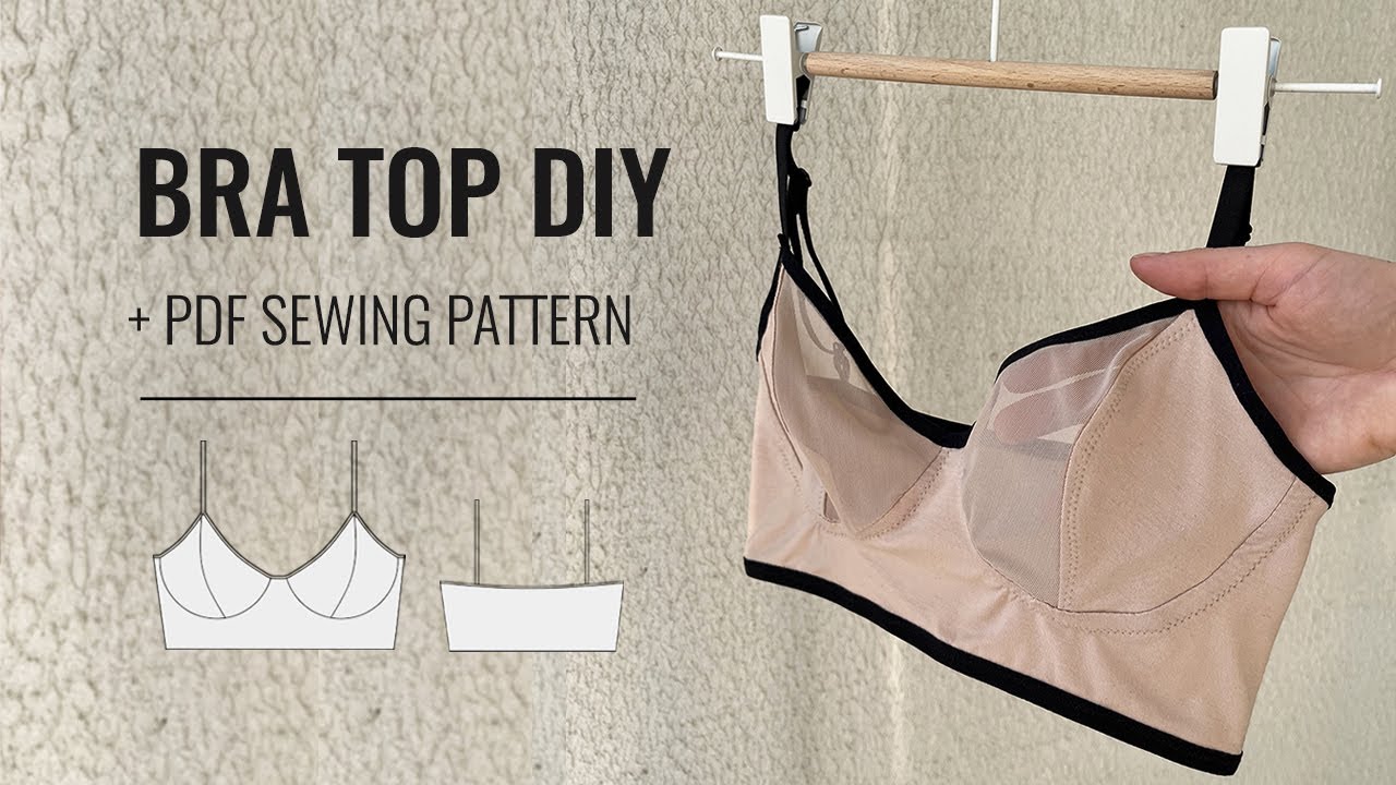 How to sew a bra top. PDF sewing pattern bra top.