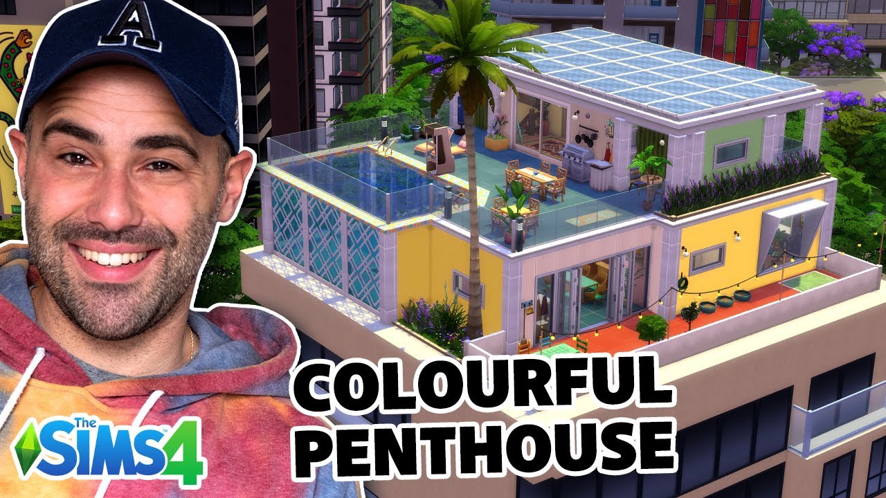 Building a COLOURFUL PENTHOUSE in the Sims 4! 🏠