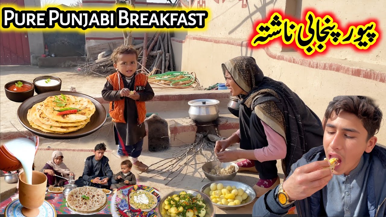 Traditional Punjabi Breakfast in Village | Desi Food Vlog 🥰 | village life | Safdar village living 