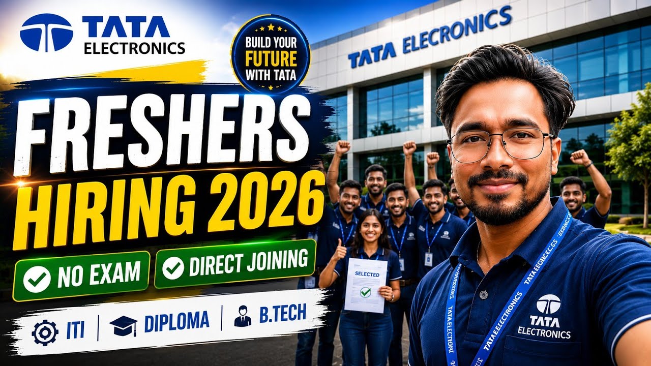 🔥 Tata Electronics Freshers Hiring 2026 | No Exam | ITI, Diploma & B.Tech | Apply Now