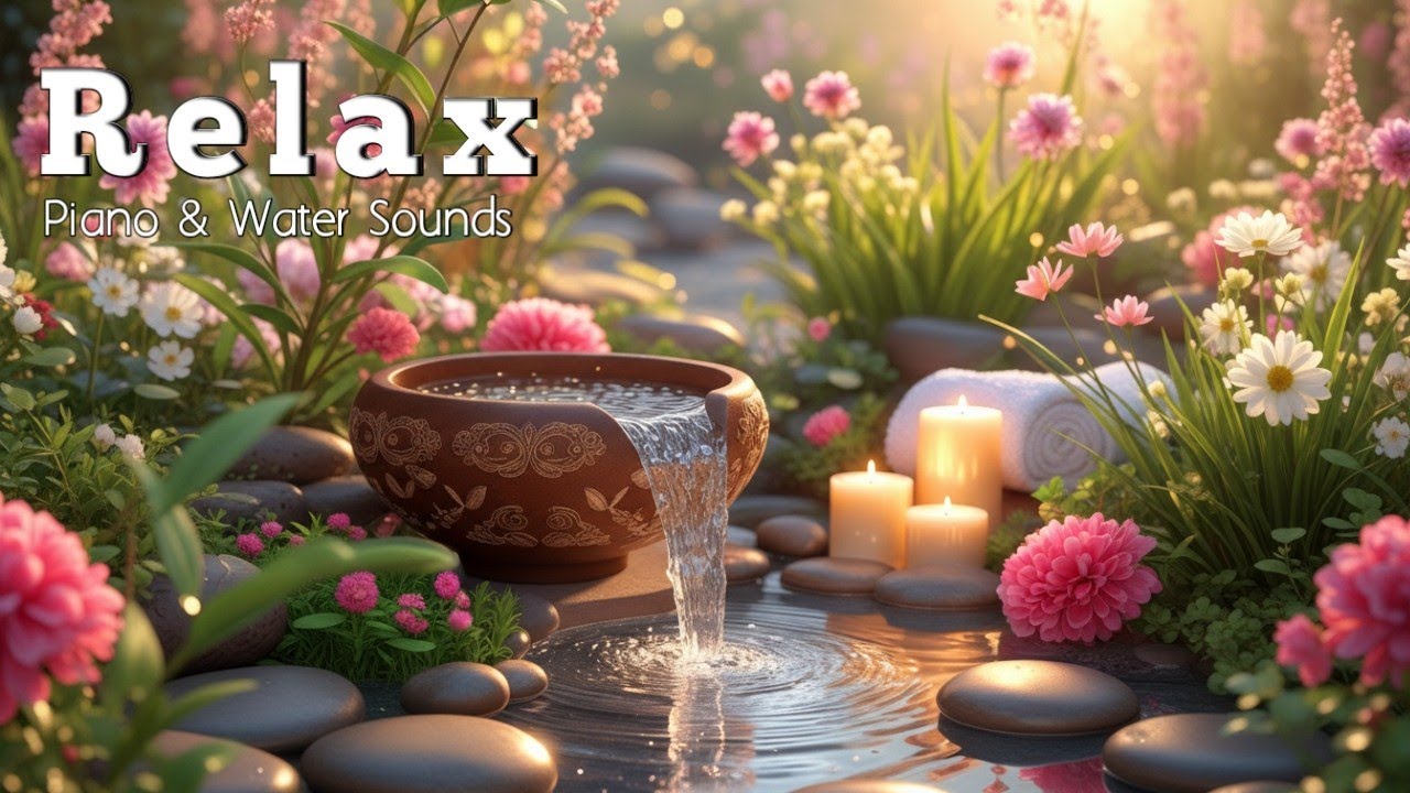 Peaceful Relaxing Piano + Water Sounds | Deep Rest and Stress Relief