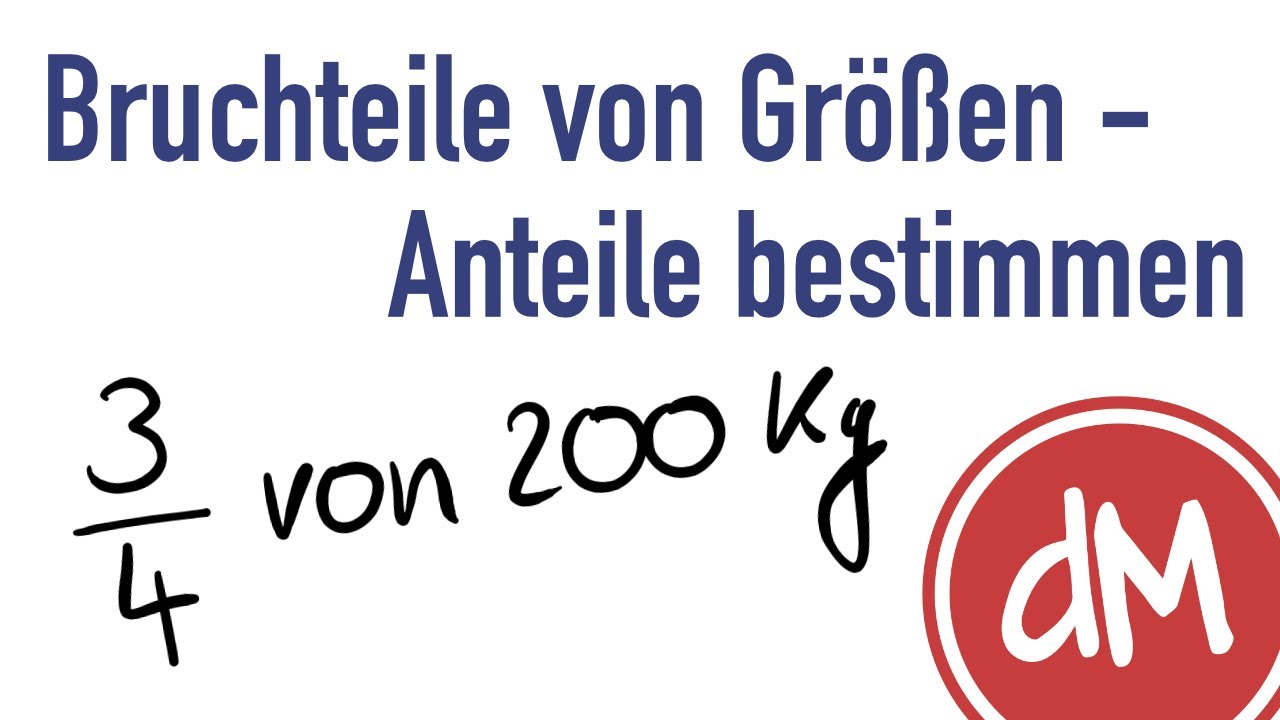 Bruchteile von Gr&ouml;&szlig;en - Anteile berechnen (2/X)