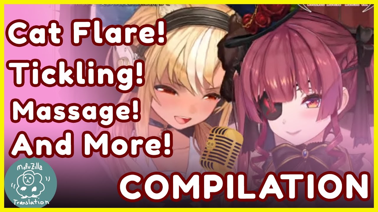 Marine and Cat Flare Tease, Tickle, and Massage Each Other Compilation-Marifure【Hololiveマリフレ】