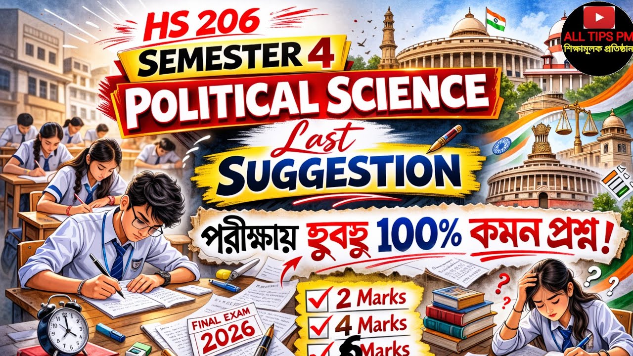 HS 2026 Political Science Semester 4 🔥 Last Suggestion 100% Important Question / Live