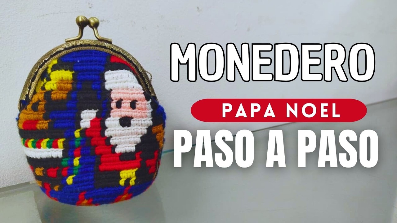 Monedero Wayuu con Boquilla Papá Noel | Tutorial Paso a Paso