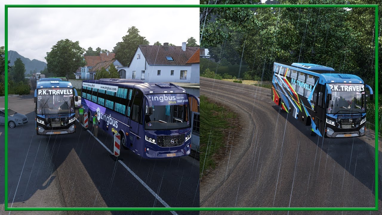 PK Travels bus in heavy rain & traffic - Damodar Super High-Deck  Bus | Evil gaming