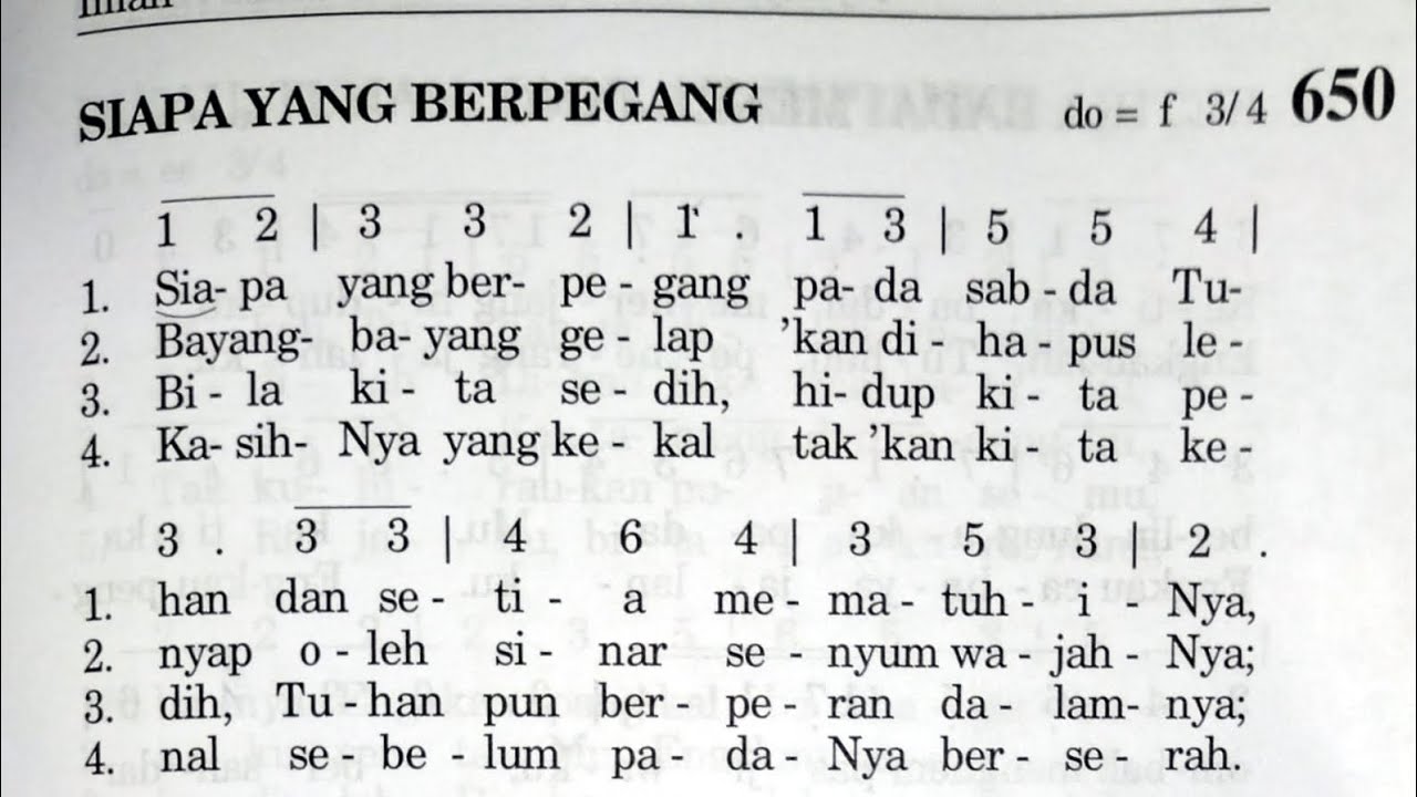 Siapa Yang Berpegang - Lagu Puji Syukur No 650