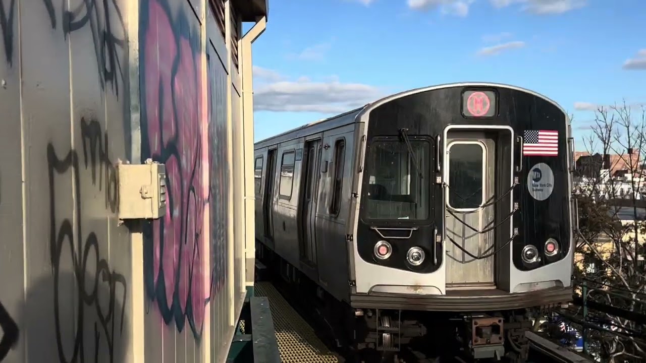 R179 Middle Village-Metro Av Bound (M) Local Train Leaving Forest Av
