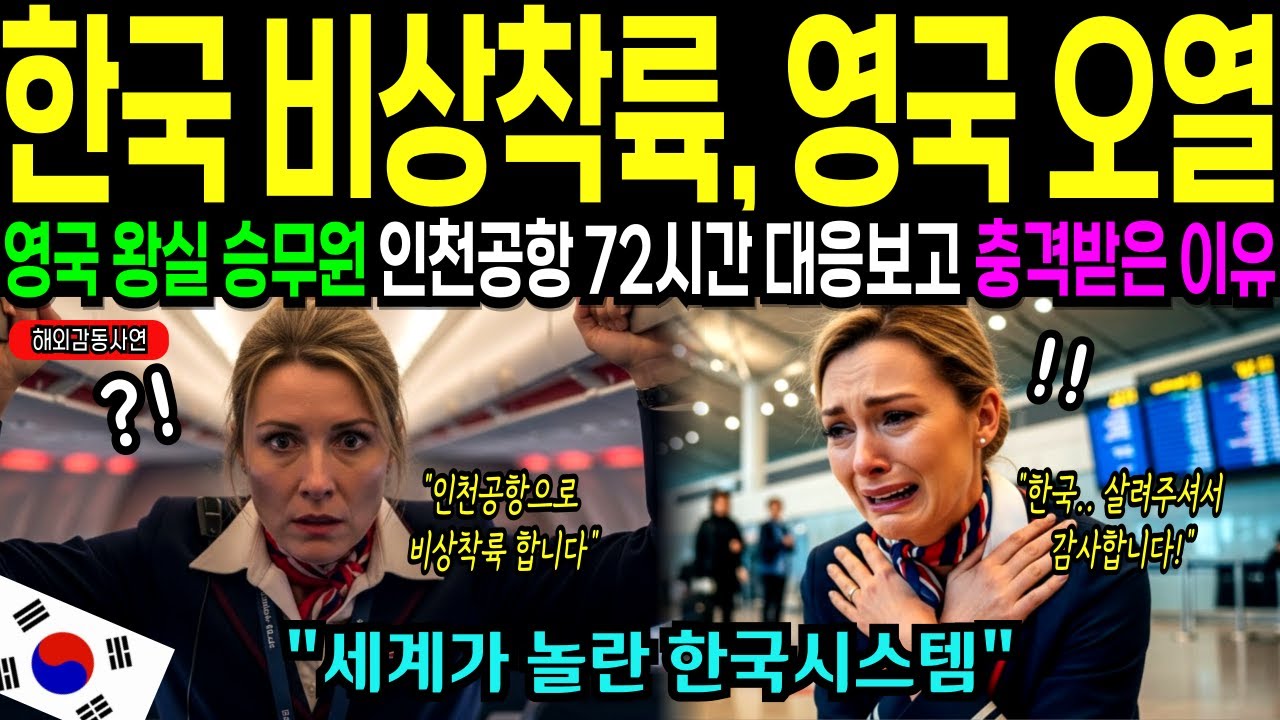 [해외감동사연] 영국 승무원 한국 인천공항 비상착륙, 