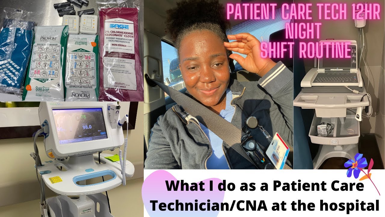 WORK DAY IN THE LIFE OF A PATIENT CARE TECHNICIAN//CNA//NIGHT SHIFT EDITION//MEDSURG UNIT//GIVEAWAY!