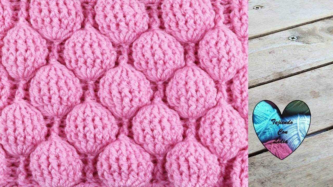 Punto globos o arbolitos tejido a crochet Teje con Lidia!