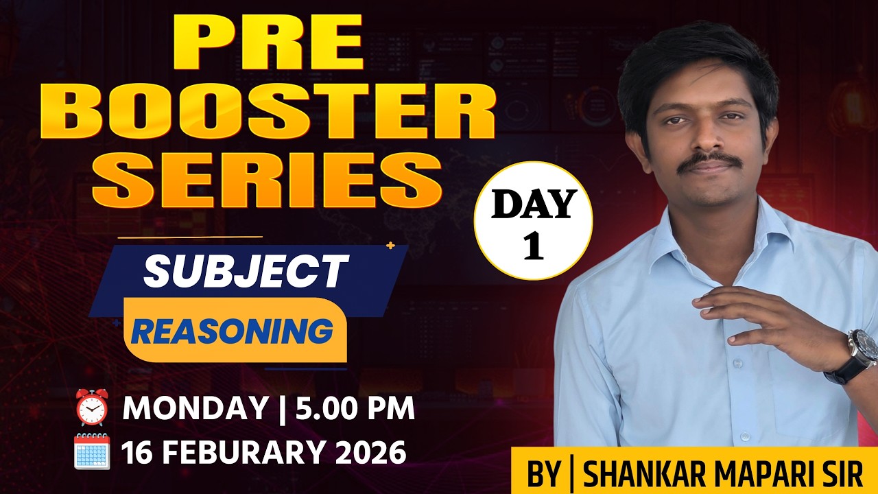 Pre Booster Series | Subject - Reasoning | By - SM Sir