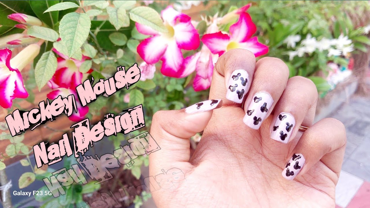Mickey Mouse Nail Design ✨🌸 | Quick DIY Nails At Home 🏡 || Easy Nail Designs For Beginners 