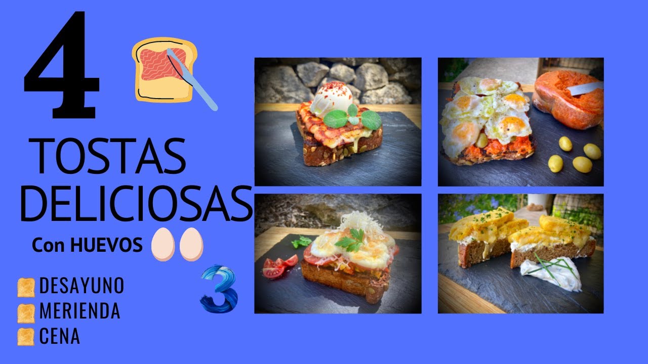 4 TOSTAS Deliciosas (3) con HUEVO 🥚 para Desayuno Merienda o Cena ✅ - GUILLE RODRIGUEZ