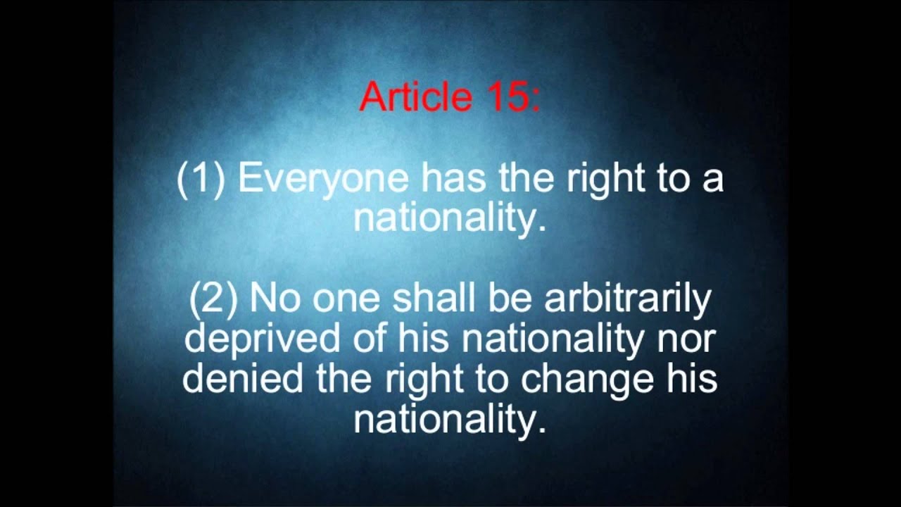 UDHR Universal Declaration Of Human Rights Article 15