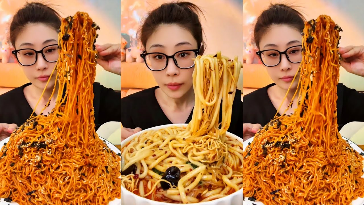 Spicy Eating Mukbang Chinese Food Noodles, Eggs🌶️ (chewy sounds) ASMR Chinese Foods 吃播 吃 Mukbang