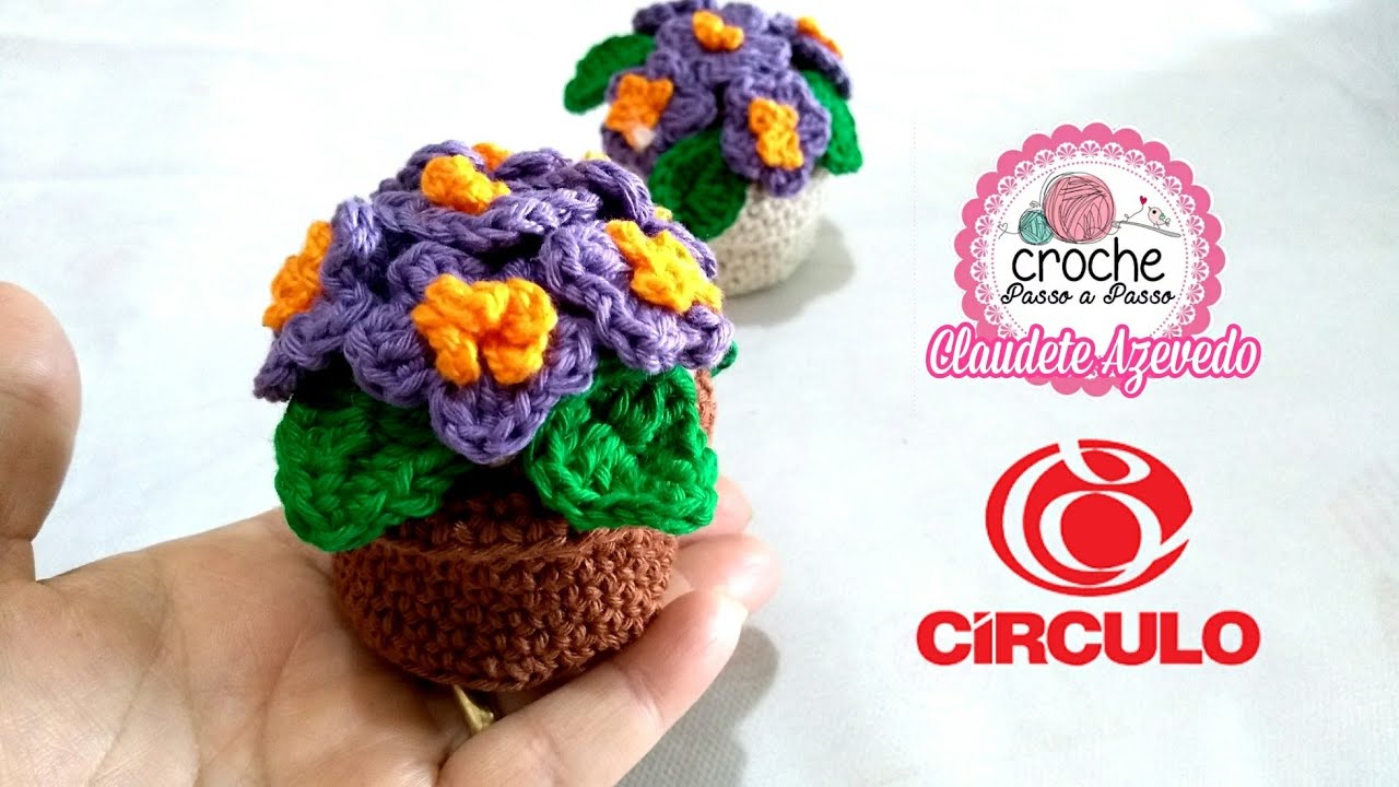 Vasinho de Flor Amigurumi Crochê Passo a Passo Claudete Azevedo