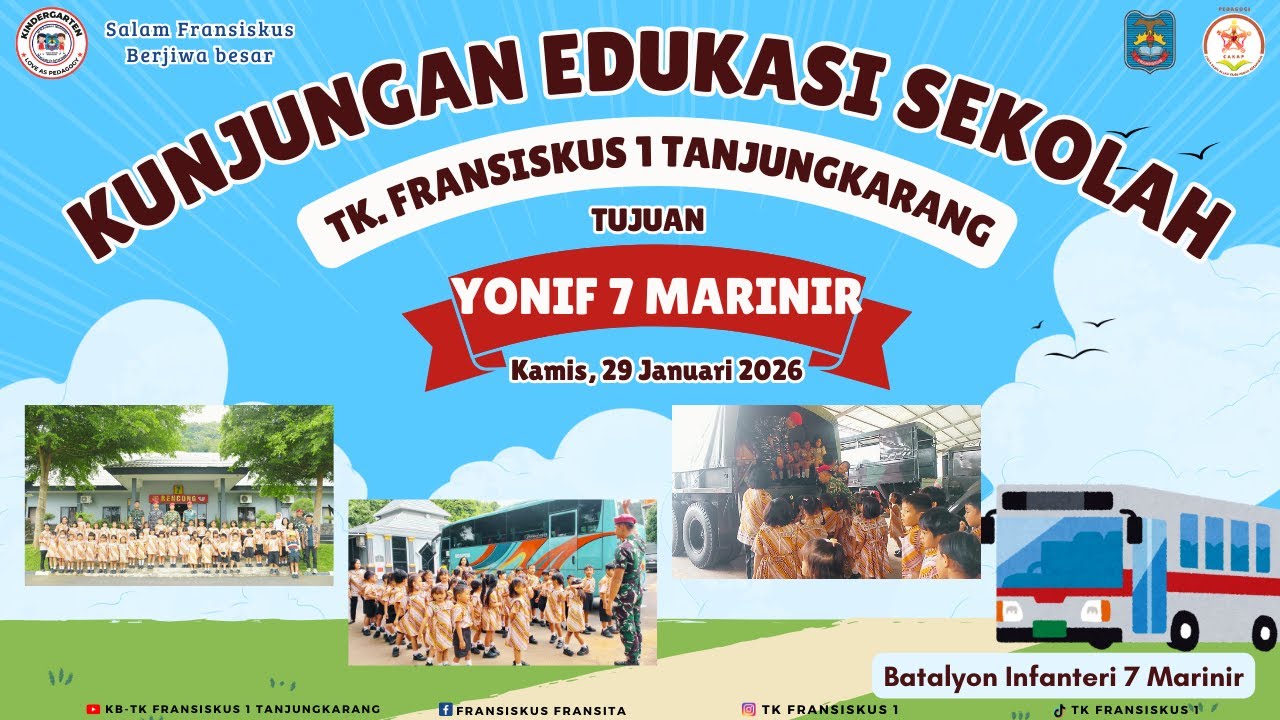 KUNJUNGAN EDUKASI TK FRANSISKUS 1 KE YONIF 7 MAR