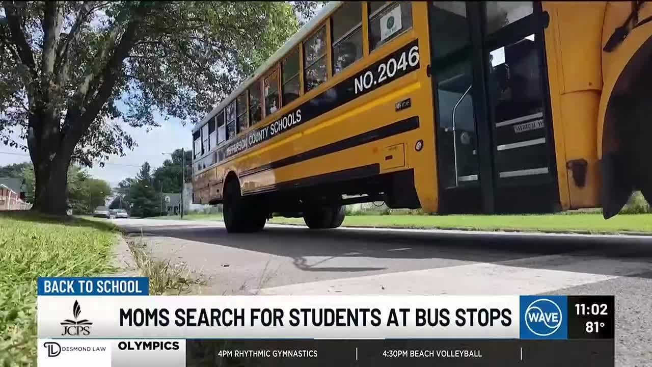 Moms search for students at bus stops