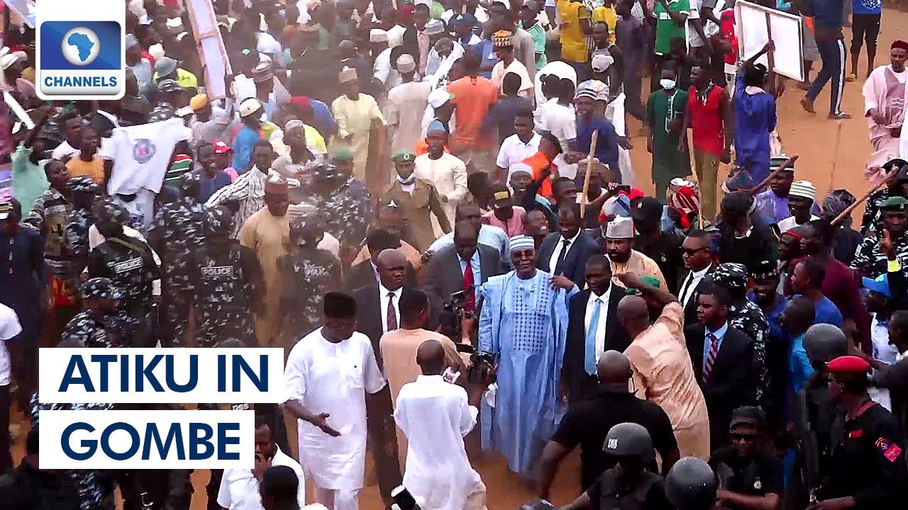 2023 Election: Large Crowd Receives Atiku In Gombe