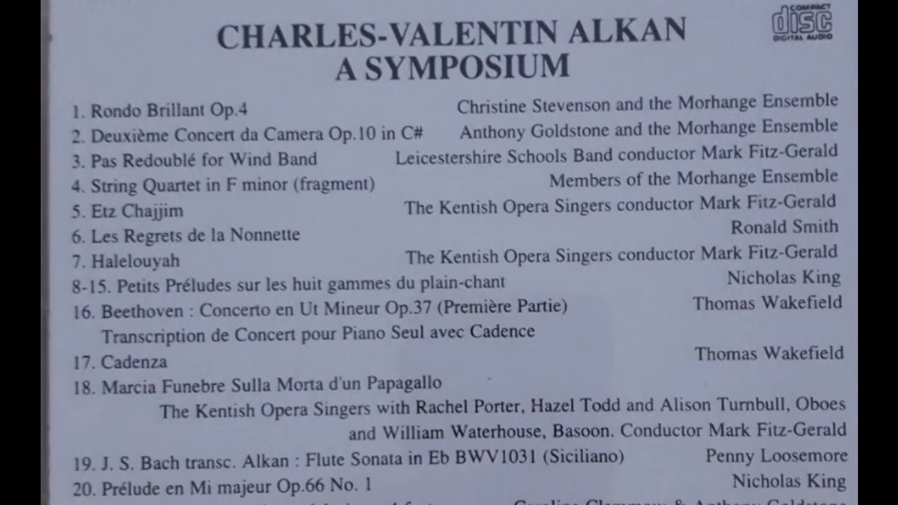 Alkan: Concerto Da Camera No. 2 - Anthony Goldstone, Morhange Ensemble