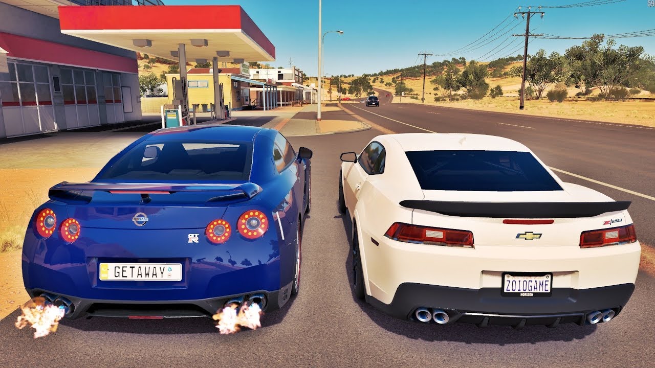 NISSAN GT-R VS CAMARO Z/28 - FORZA HORIZON 3 ONLINE - ft. Getaway Driver - GoPro ‹ ZoiooGamer ›