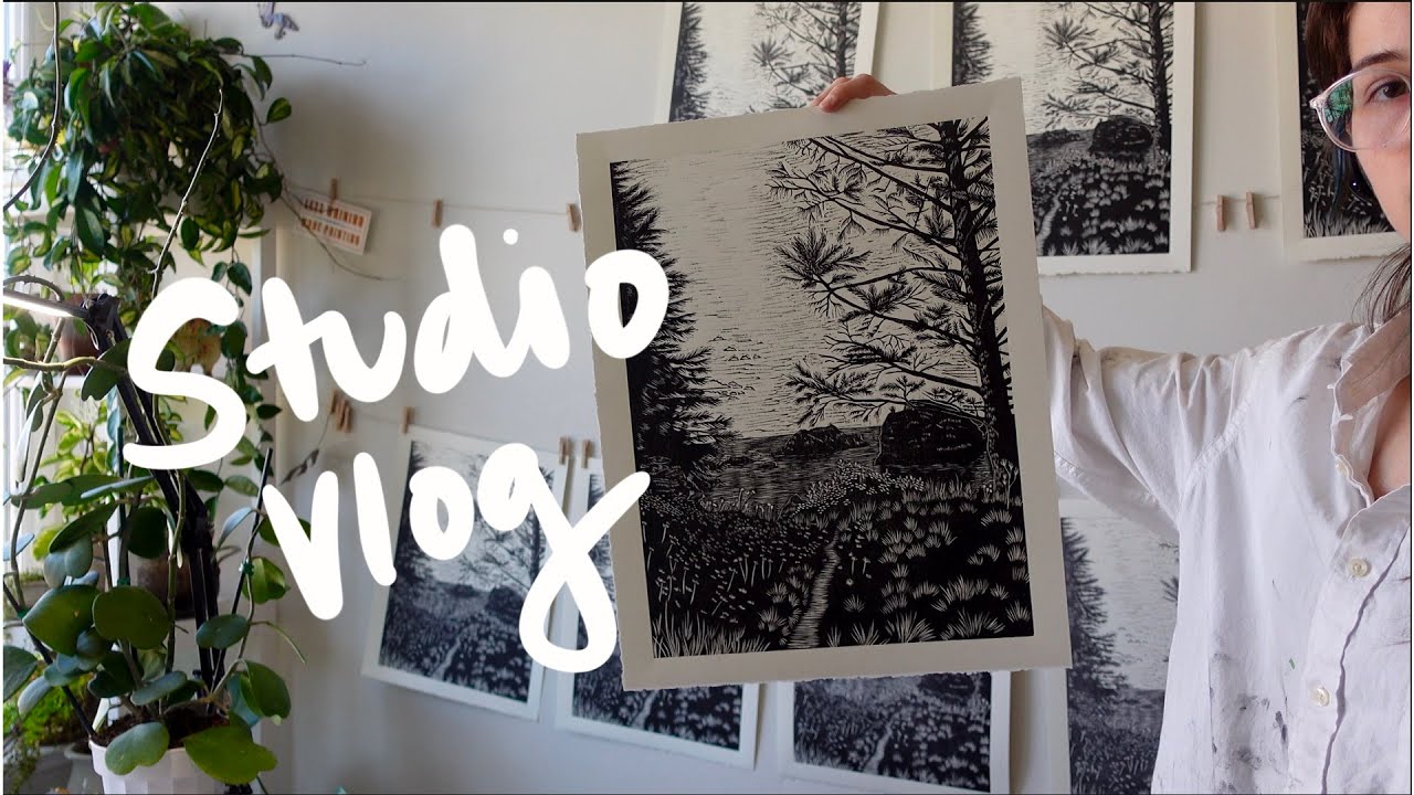 Printmaking Vlog | Woodcut Printmaking Process and other stuff