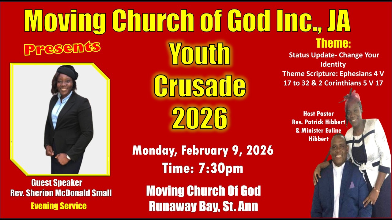 YOUTH CRUSADE 26 MONDAY (NIGHT SERVICE)- GUEST SPEAKER: REV. SHERION MCDONALD SMALL