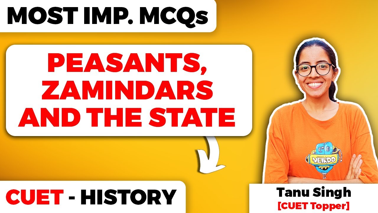 Peasants, Zamindars and the State Class 12 History Most Important MCQs for CUET