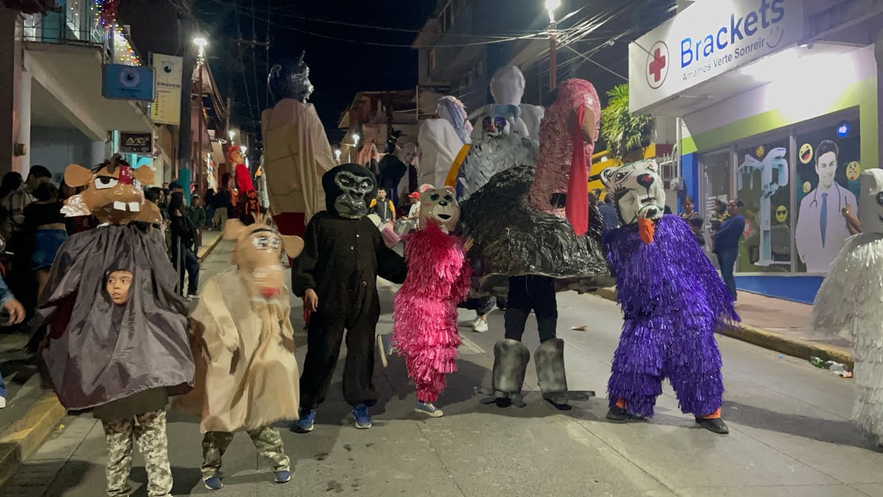 Mojigangas 2024 san Andrés Tuxtla ver barrio serapio rendon y Campeche