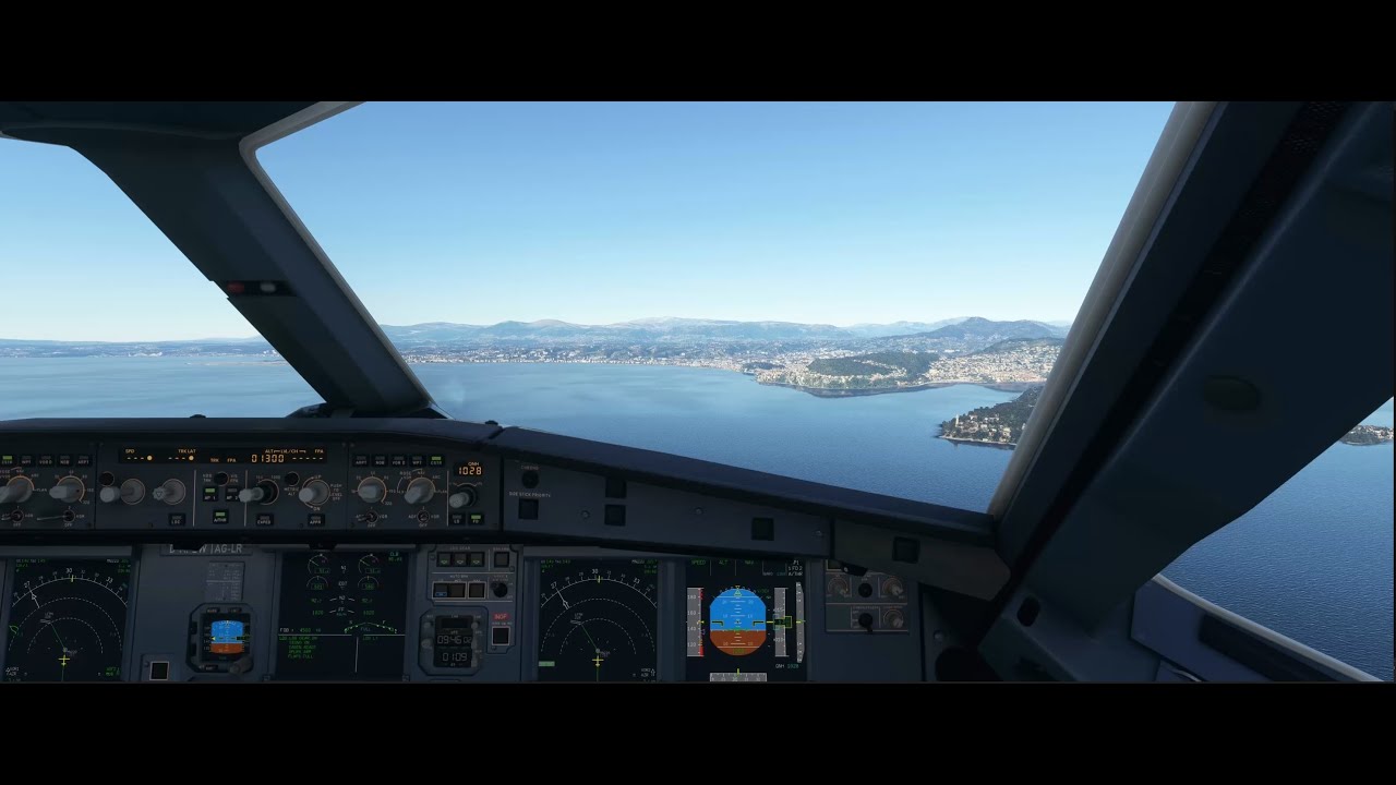 MSFS 2020 - Nice (France) RNP D + VPT runway 22R | A32NX exp | Live weather | 4k | Ultra