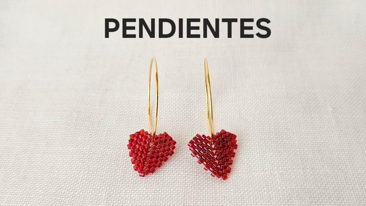PENDIENTES DE CORAZON/ ARETES PASO A PASO/ HAZLO TU MISMA/ MIYUKI/ DELICAS