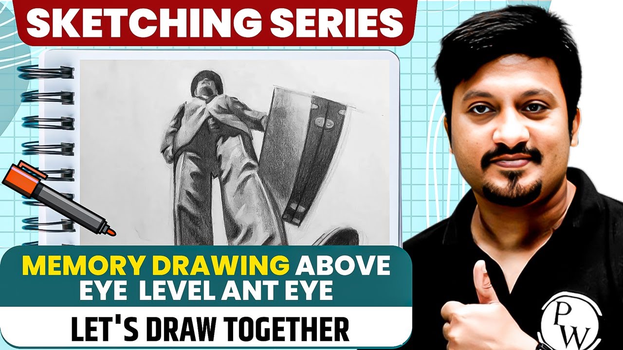 MEMORY DRAWING ABOVE EYE LEVEL ANT EYE  - Step by Step | NIFT, NID, UCEED, NATA, JEE Mains Paper 2