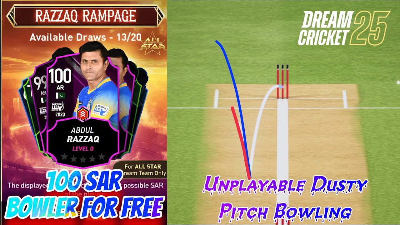 Razaq bowling tips for dusty pitch, Dream Cricket 2025 tips and tricks