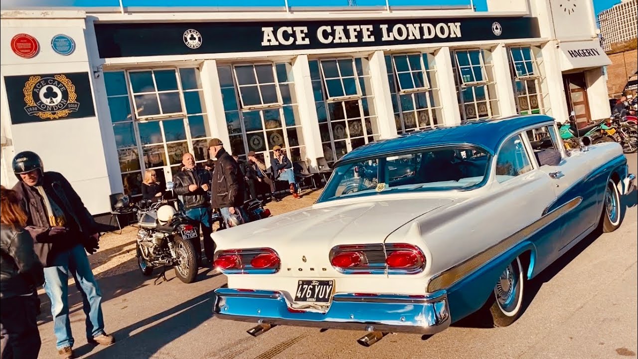 ACE CAFE LONDON Mororcycles Film Begins with a TRIUMPH Kick & ends on MOTO-GUZZI Electric Start Bike