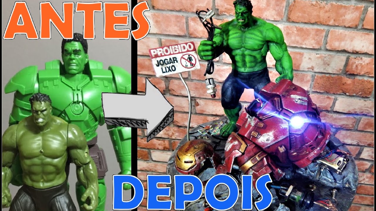 FIZ UM DIORAMA HULK VS HOMEM DE FERRO (HULKBUSTER) - TOY MAKEOVER
