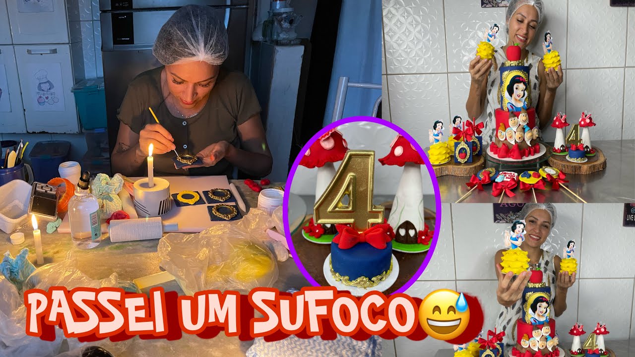 TEVE APAGÃO E FIZ PERSONALIZADOS A LUZ DE VELAS 😰 doces e bolos Branca de neve| rafa doce com amor