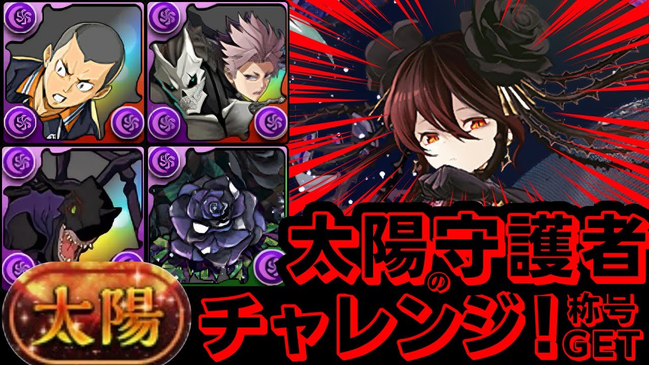 ☀️『太陽』チャレンジ！☀️まだいける黒薔薇ロゼッタ☀️鳴海弦&怪獣8号&アーマゲモン&田中龍之介☀️太陽の守護者【パズドラ】