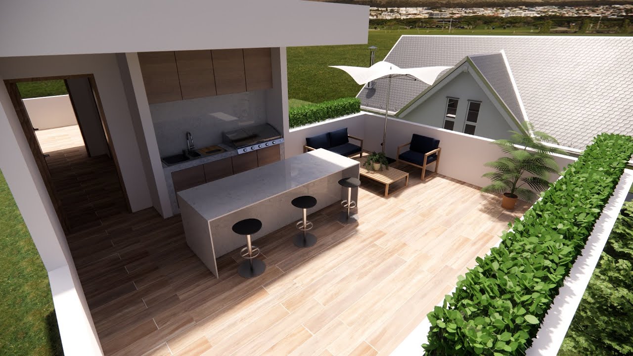 CASA PEQUEÑA 7X14m MINIMALISTA CON ROOF GARDEN