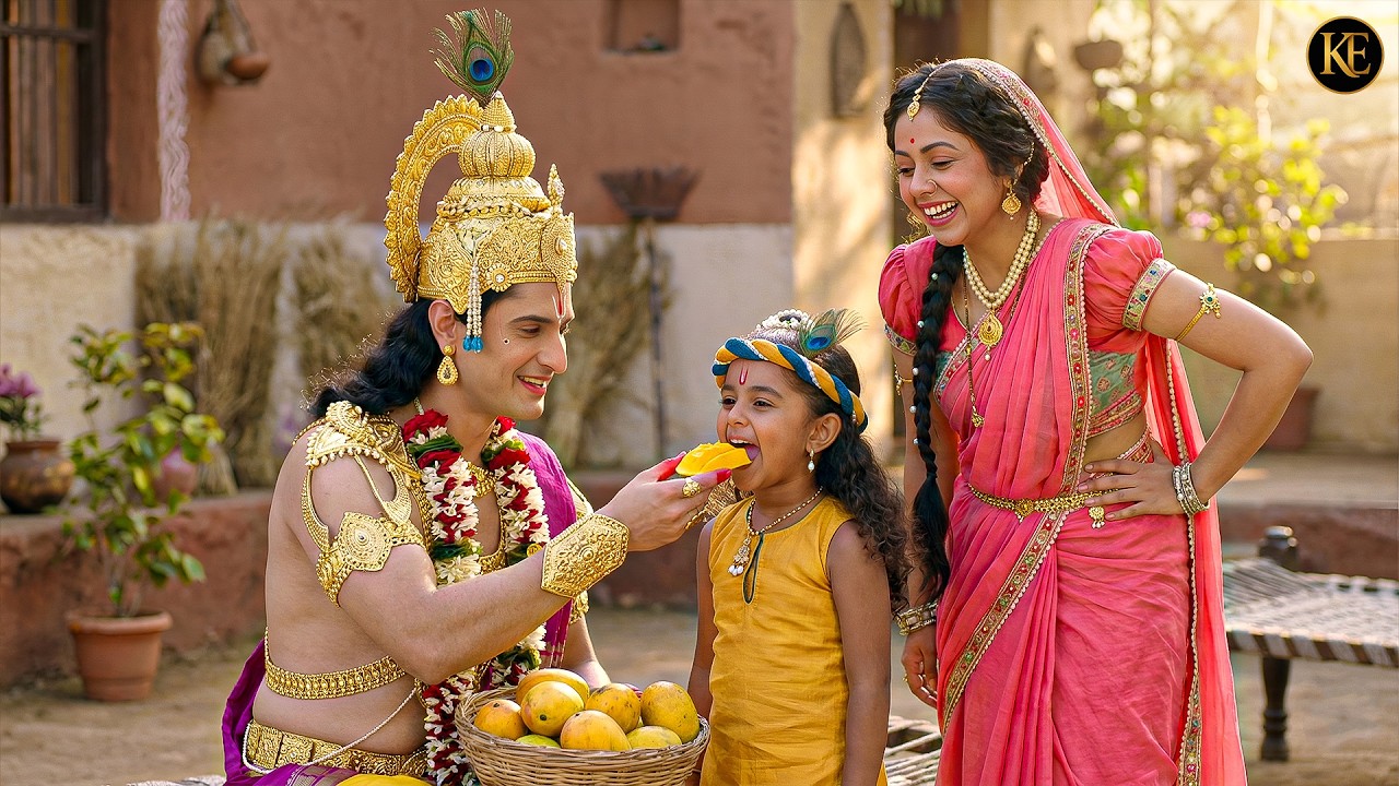 नारायण भगवान ने बाल कान्हा को अपने हाथों से खिलाए मीठे आम || यशोमती मईया के नंदलाला || Krishan leela