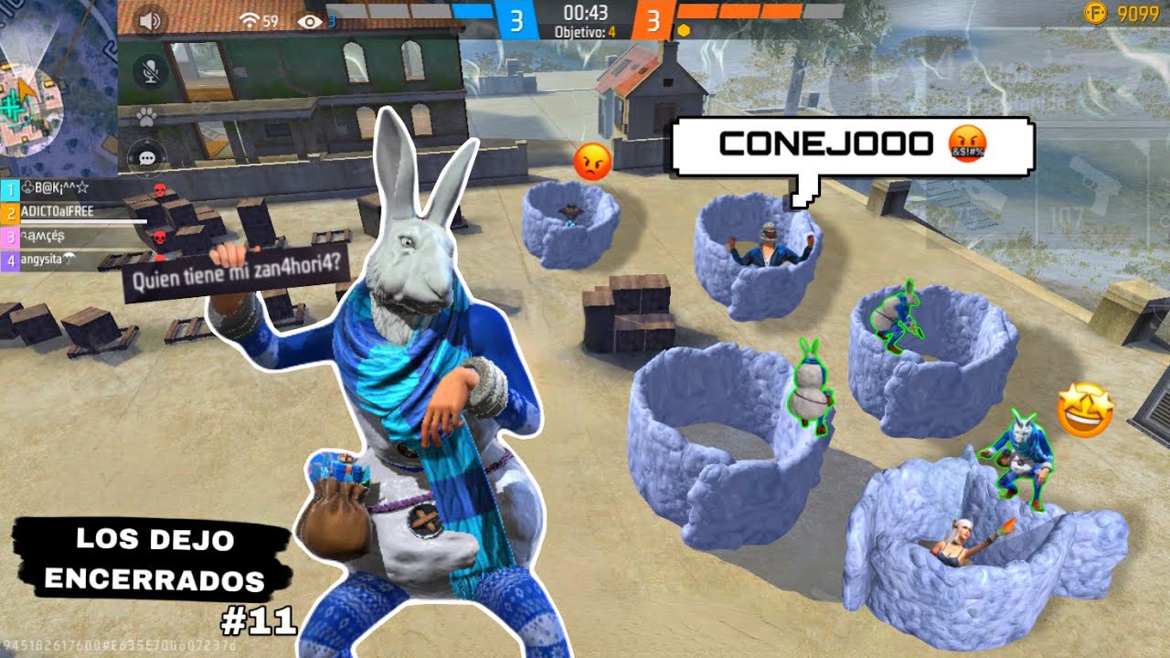 Encerrando a jugadores con PAREDES en FREE FIRE #11