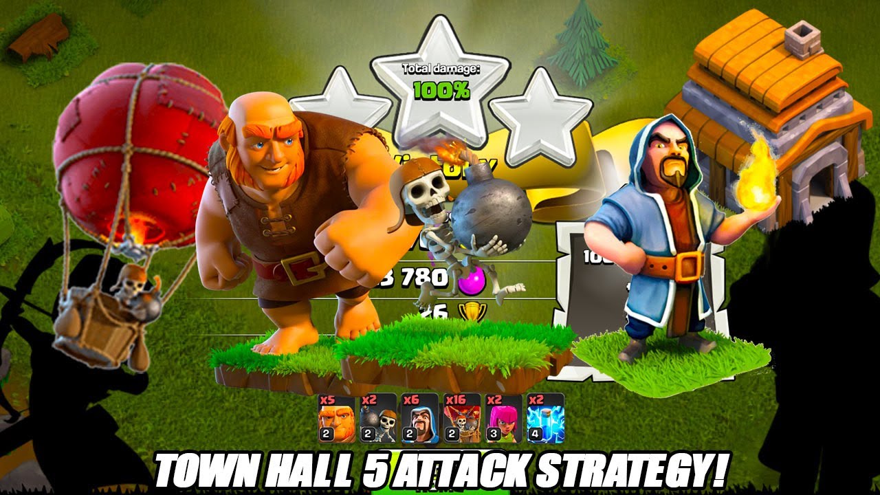 Town Hall 5 Attack Strategy In Clash Of Clans! - F2P