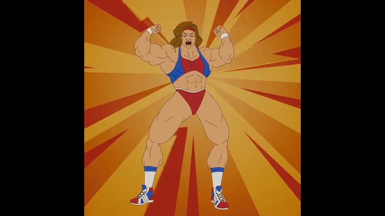 Woman gets muscular (Muscles & Mayhem) #shorts #musclegrowth #musclegirl #musclewoman